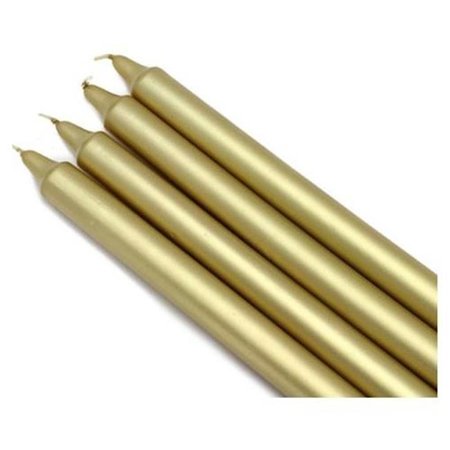 ZEST CANDLE Zest Candle CEZ-105 10 in. Metallic Gold Straight Taper Candles -1 Dozen CEZ-105